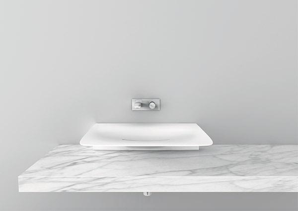 Lavabi sinuosi in bagno: Teuco, Milestone in Duralight da appoggio
